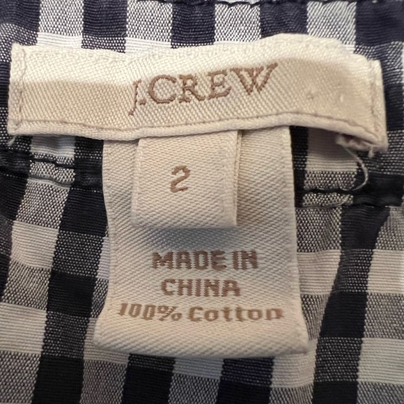 J.Crew white and blue gingham short sleeve dress 100 % cotton size 2 - Picture 3 of 10